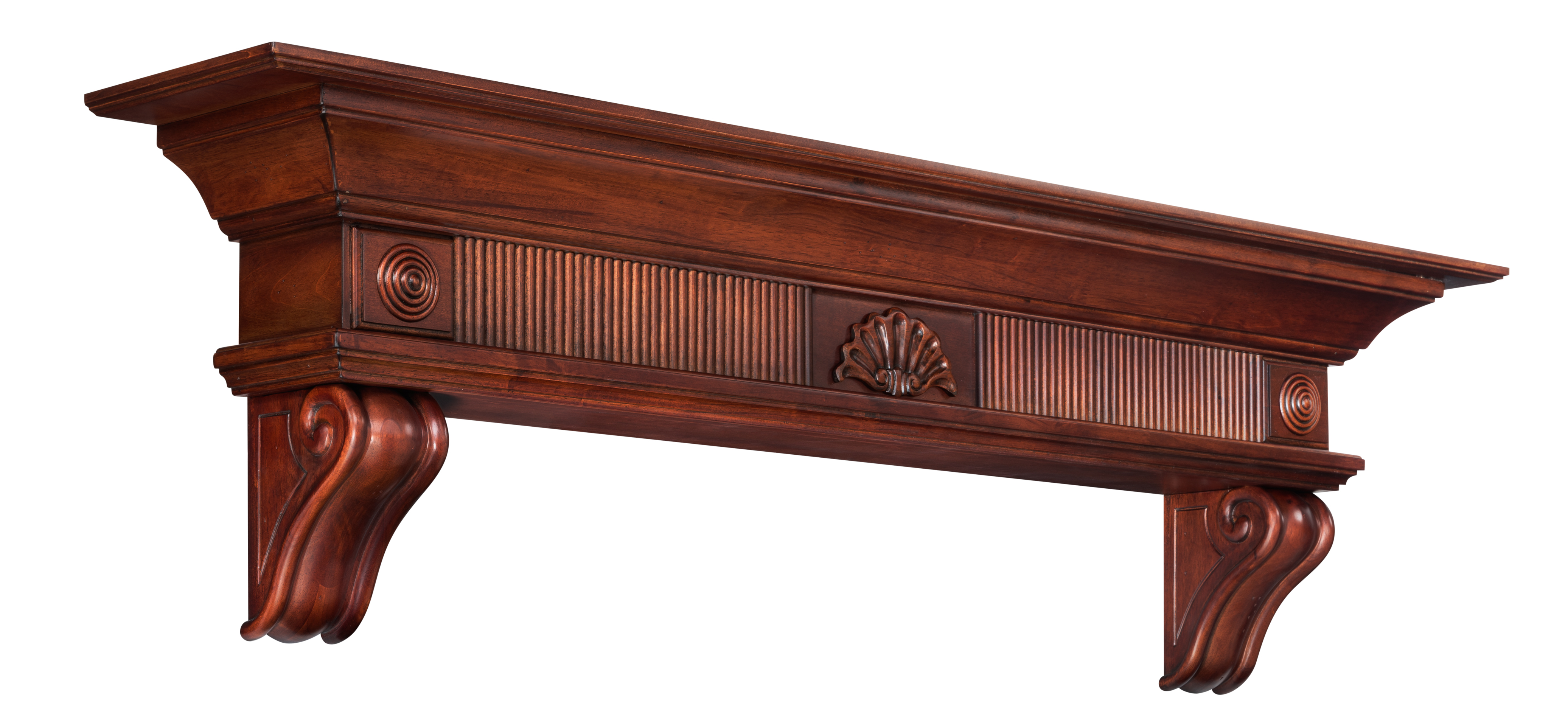 Devonshire 60 inch Mantel Shelf Cherry Distressed Finish 691199445323